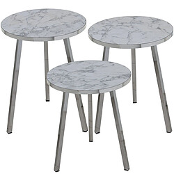 Jeu de 3 tables Alexandra House Living Argenté Bois