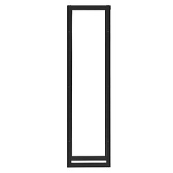 Helloshop26 Porte-bûches robuste range-bûches solide support pour bois de chauffage rangement efficace pour intérieur extérieur acier laqué 40 x 150 x 25 cm noir 03_0005959