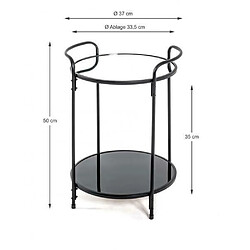 Pegane Table d'appoint coloris noir en métal - H 50 x Ø 37 cm