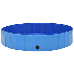 vidaXL Piscine pliable pour chiens Bleu 160x30 cm PVC