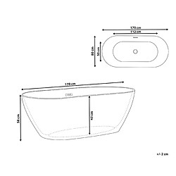 Avis Beliani Baignoire îlot noire 170 x 80 cm CARRERA