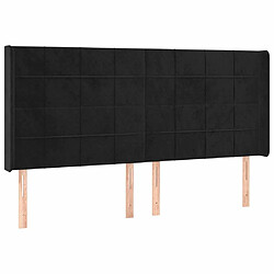 Avis Maison Chic Tête de lit scandinave à LED,meuble de chambre Noir 203x16x118/128 cm Velours -MN28283