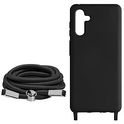 Avizar Coque Cordon pour Samsung Galaxy A34 5G Lanière Tour du Cou 80cm Noir