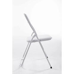 Decoshop26 Chaise de cuisine pliable blanc pied en métal blanc MED10012