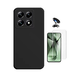 Kit De Film Hydrogel À Coque Complète Avant + Coque En Silicone Liquide + Support Magnétique Phonecare Pour Xiaomi 14T - Noir