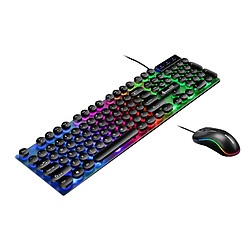 Souris Et Clavier Gamer Rétroéclairés Par LED RGB Filaire Par USB, Noir