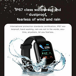 Avis 116Plus Smart Watch Usb Charge D13 Sport Smartwatch Trackers Tensiomètre Moniteur De Fréquence Cardiaque Noir