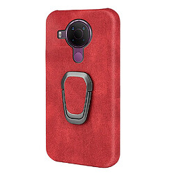 Coque en TPU + PU anti-chocs avec béquille à anneau rotatif, rouge pour votre Nokia 5.4