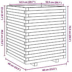 vidaXL Jardinière 60x60x72,5 cm bois massif de douglas pas cher