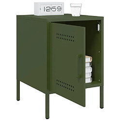 Avis vidaXL Tables de chevet 2 pcs vert olive 36x39x50,5 cm acier