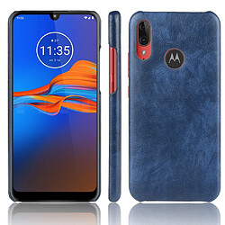 Wewoo Coque Rigide Pour Motorola Moto E6 Plus antichoc PC Texture + Litchi Bleu