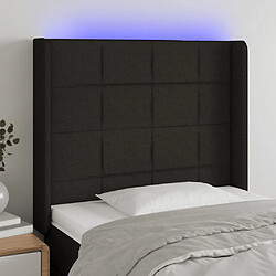 vidaXL Tête de lit à LED Noir 93x16x118/128 cm Tissu