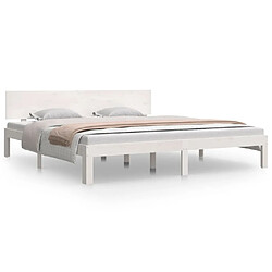 Maison Chic Lit Super King - Cadre de lit,Structure du lit Contemporain pour chambre Blanc Bois massif 180x200 cm -MN32737