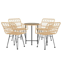 Avis Salle à dîner de jardin 5 pcs,Table et chaise à manger Résine tressée -MN43485