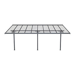 Acheter Vente-Unique Carport pergola adossé en aluminium 18,8 m² anthracite - ALVARO