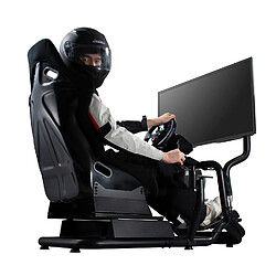 Avis Simulateur de course Cockpit 3 en 1 Siège de jeu jusqu'à 130kg Support de levier de vitesse Support de volant Support TV jusqu'à 50" Max. Vesa 400x200 ...