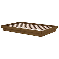 Acheter Maison Chic Lit adulte - Lit simple Cadre de lit,Structure du lit Contemporain Marron miel Bois massif 120x190 cm Petit Double -MN49956