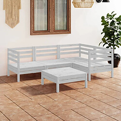 Maison Chic Salon de jardin 5 pcs - Table et chaises d'extérieur - Mobilier/Meubles de jardin Moderne Bois de pin massif Blanc -MN77574