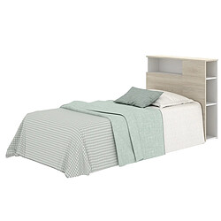 Acheter Pegane Tête de lit en bois coloris blanc, chêne naturel - Longueur 97 x Profondeur 23,5 x Hauteur 95 cm