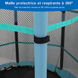 Avis Tranpoline Exterieur avec Filet de protection - Trampoline enfant et adulte-K IKIDO-Ø 140 x 160H(130hauteur de filet)-Trampoline de jardin-Ressort-Cadre en acier-Bleu