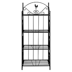 Helloshop26 Etagère 4 niveaux intérieur ou extérieur pour plantes fleurs 61 cm acier noir 2702001/2