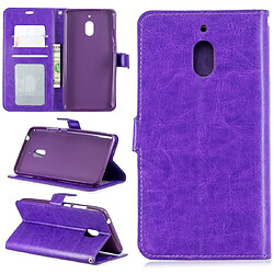 Wewoo Housse Coque Crazy Horse Texture Horizontal Etui en cuir avec support et fentes pour cartes et portefeuille et cadre photo Nokia 2.1 Violet