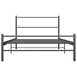 Avis Maison Chic Lit adulte - Lit simple Cadre de lit,Structure du lit Contemporain Gris Métal 90 x 200 cm -MN16580