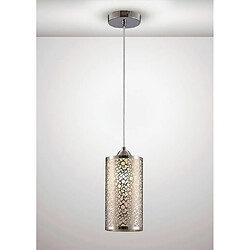 Luminaire Center Suspension design Charon Chrome poli 1 ampoule 34cm