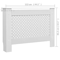 vidaXL Cache-radiateurs 2 pcs Blanc 112x19x81,5 cm MDF pas cher