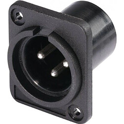 XLR Bride mâle contacts droits Hicon HI-X3DM-P Nombre de pôles: 3 noir 1 pc(s)