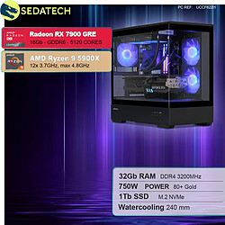 Sedatech PC Gamer V360 • AMD Ryzen 9 5900X • RX 7900 GRE • 32Go RAM • 1To SSD M.2 • sans OS