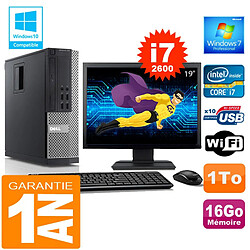 PC DELL 990 SFF Core I7-2600 Ram 16Go Disque 1 To Wifi W7 Ecran 19" - Occasion