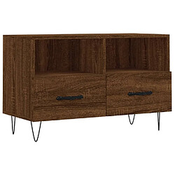 Maison Chic Meuble TV scandinave - Banc TV pour salon Chêne marron 80x36x50 cm Bois d'ingénierie -MN89781