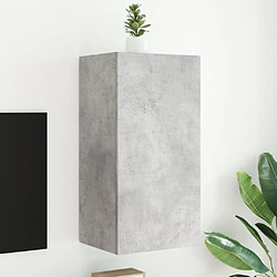 Maison Chic Meuble TV mural, Banc TV avec lumières LED pour salon, Meuble de rangement gris béton 40,5x35x80 cm -GKD33190