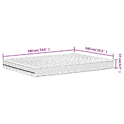 vidaXL Matelas en mousse blanc 140x190 cm dureté H2 H3 pas cher