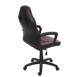 Avis Decoshop26 Fauteuil chaise de bureau gamer sur roulettes forme ergonomique pivotant hauteur réglable synthétique noir / rouge 04_0001841