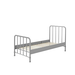 Vipack Lit simple en métal Gris Clair mat Bronxx 90x200cm 