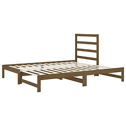 Acheter vidaXL Lit coulissant sans matelas marron miel 2x(90x200) cm