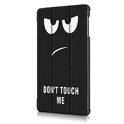 Acheter Etui en PU motif imprimé tri-pliure avec support ne me touche pas pour votre Samsung Galaxy Tab A 10.1 (2019) T515/T510