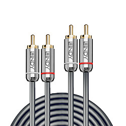 Lindy 35344 câble audio 0,5 m 2 x RCA Anthracite