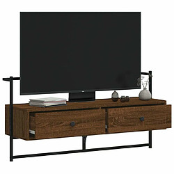 Avis Maison Chic Meuble TV scandinave mural Banc TV suspendu pour salon - chêne marron 100,5x30x51 cm bois d'ingénierie -MN24165