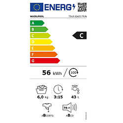 Lave-linge top 6kg 1200 tours/min - TDLR6242SFR/N - WHIRLPOOL