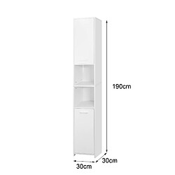 Avis ML DESIGN MODERN LIVING Meuble haute salle de bain colonne étroite de rangement blanc MDF 30x190x30 cm