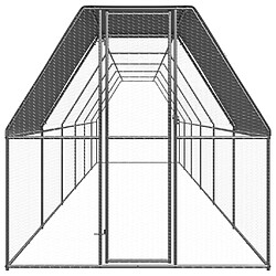 vidaXL Poulailler d'extérieur 2x12x2 m Acier galvanisé