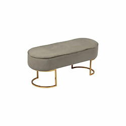 Paris Prix Banc Design en Velours Athea 105cm Taupe & Or