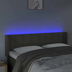 Acheter Maison Chic Tête de lit scandinave à LED,meuble de chambre Gris foncé 147x16x78/88 cm Velours -MN54269