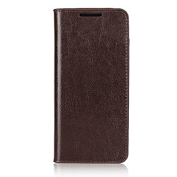 Etui en cuir véritable + TPU Cheval fou avec support café pour votre Samsung Galaxy S20