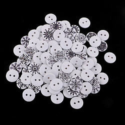 100pcs boutons en bois de flocon de neige noël fabrication noël fabrication 15mm rond noir pas cher