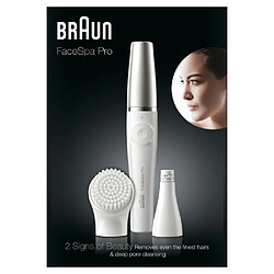 Braun Épilateur Visage Face 9 Pro - Avec Brosse Exfoliante - Blanc/Argent