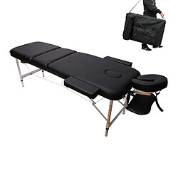 Bcelec 5550-3063 Table de massage pliante en aluminium 210x80x80cm, Noir, + Sac, Max. 250kg